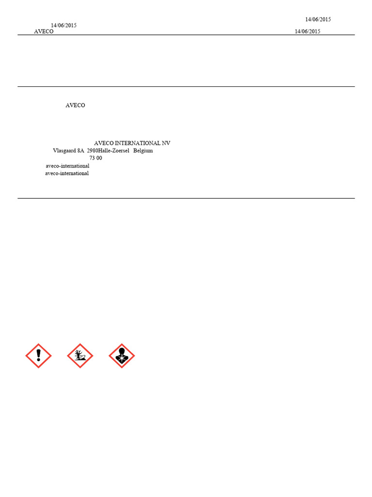 Aveco DM 41 MSDS 2011 06 14 | PDF | Toxicity | Dangerous Goods