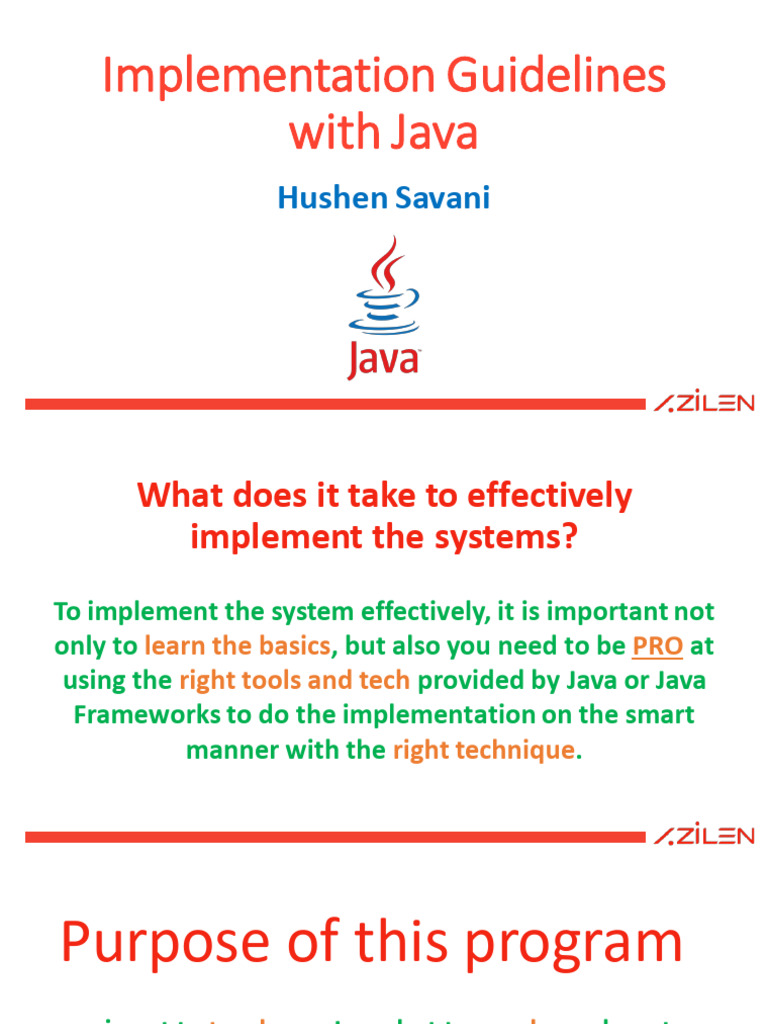 Implementation Guidelines With Java - By Hussain | PDF | Software ...
