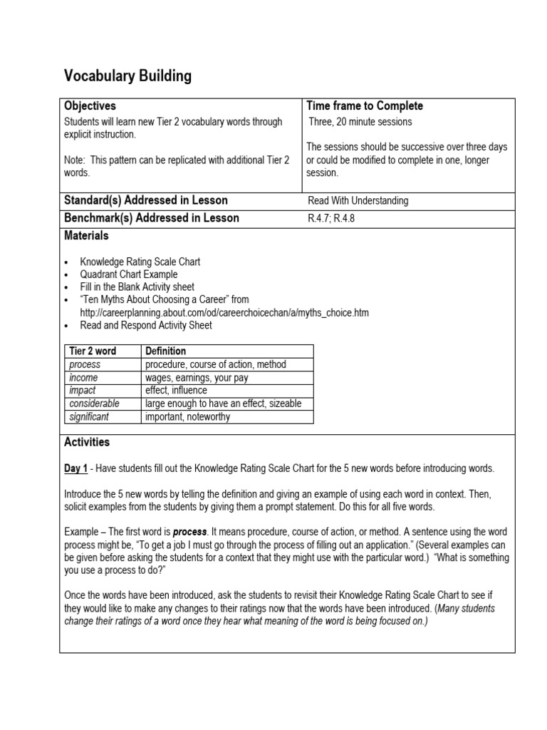 Vocabulary Building 1 Pdf Vocabulary Human Communication