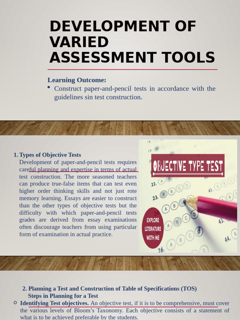 Varied Assessment Tool Development Guide | PDF | Multiple Choice ...