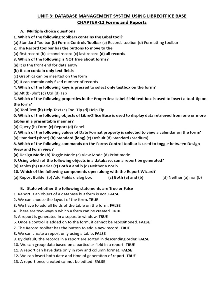 UNIT 3 CHAPTER 12 | PDF | Databases | Computing