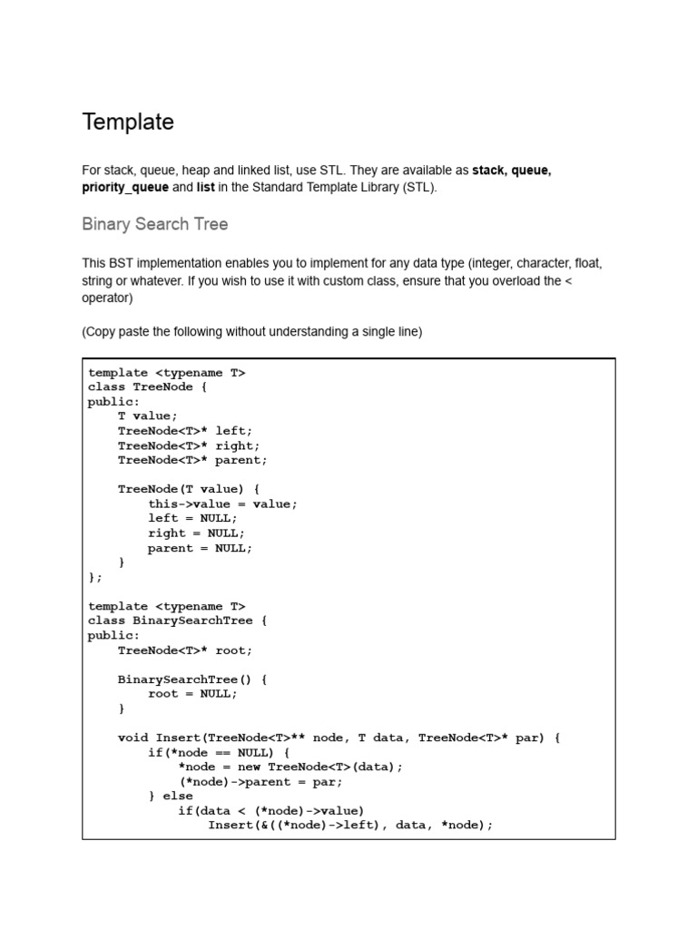 My Template | PDF | Algorithms And Data Structures | Computer Programming