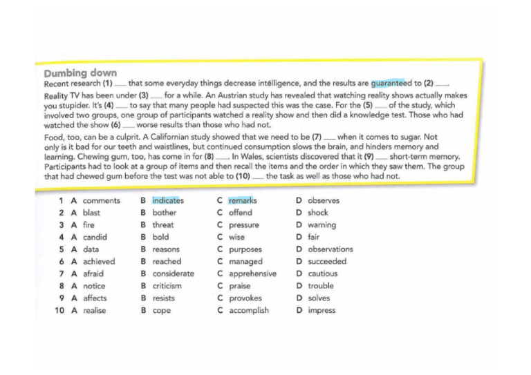 Dumbing Down (CU-Review 1) (KEY) | PDF