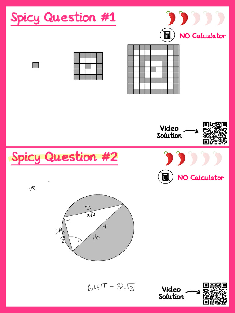 Spicy Math Questions and Solutions | PDF | Triangle | Area