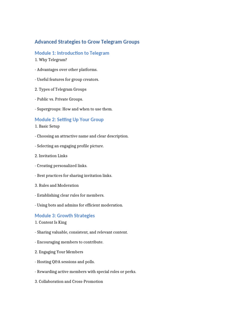 Telegram Group Growth Course | PDF