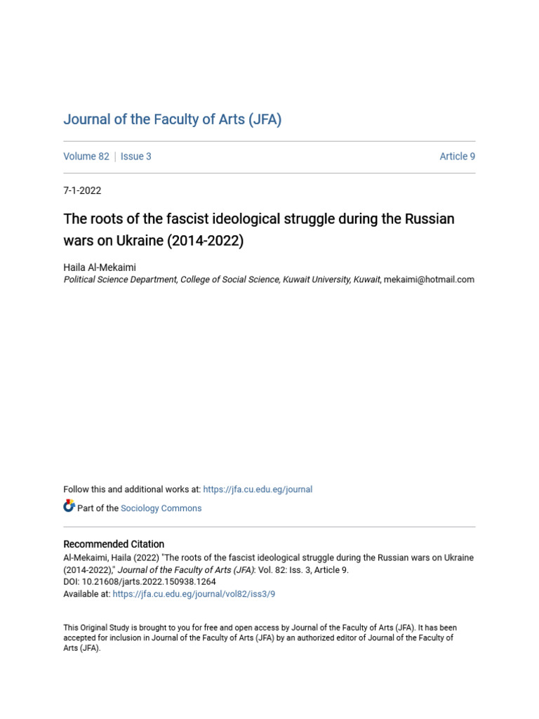 The Roots of The Fascist Ideological Struggle During The Russian | PDF