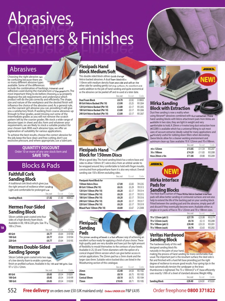 Axminster 18 Abrasives, Cleaners & Finishes p552p577 PDF Abrasive Industrial Processes
