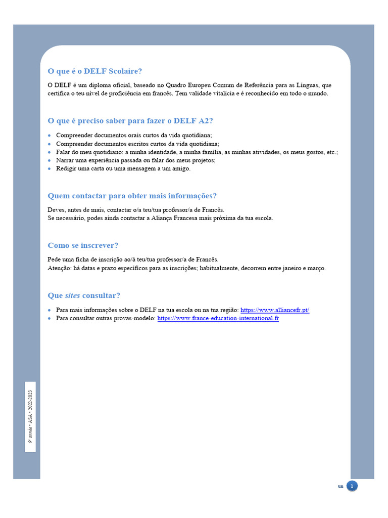 Guide du DELF Scolaire A2 2023 | PDF | Montre intelligente