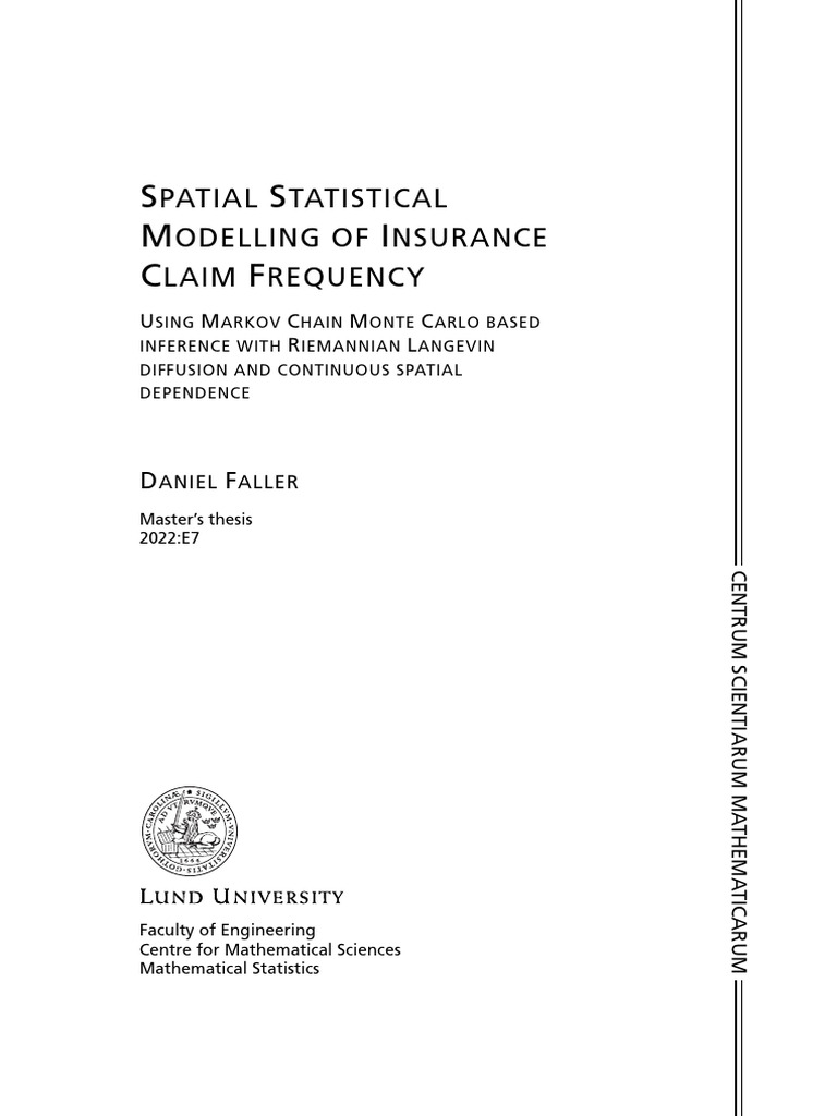 Spatial Statistical Modelling of Insurance Claims | PDF | Principal ...