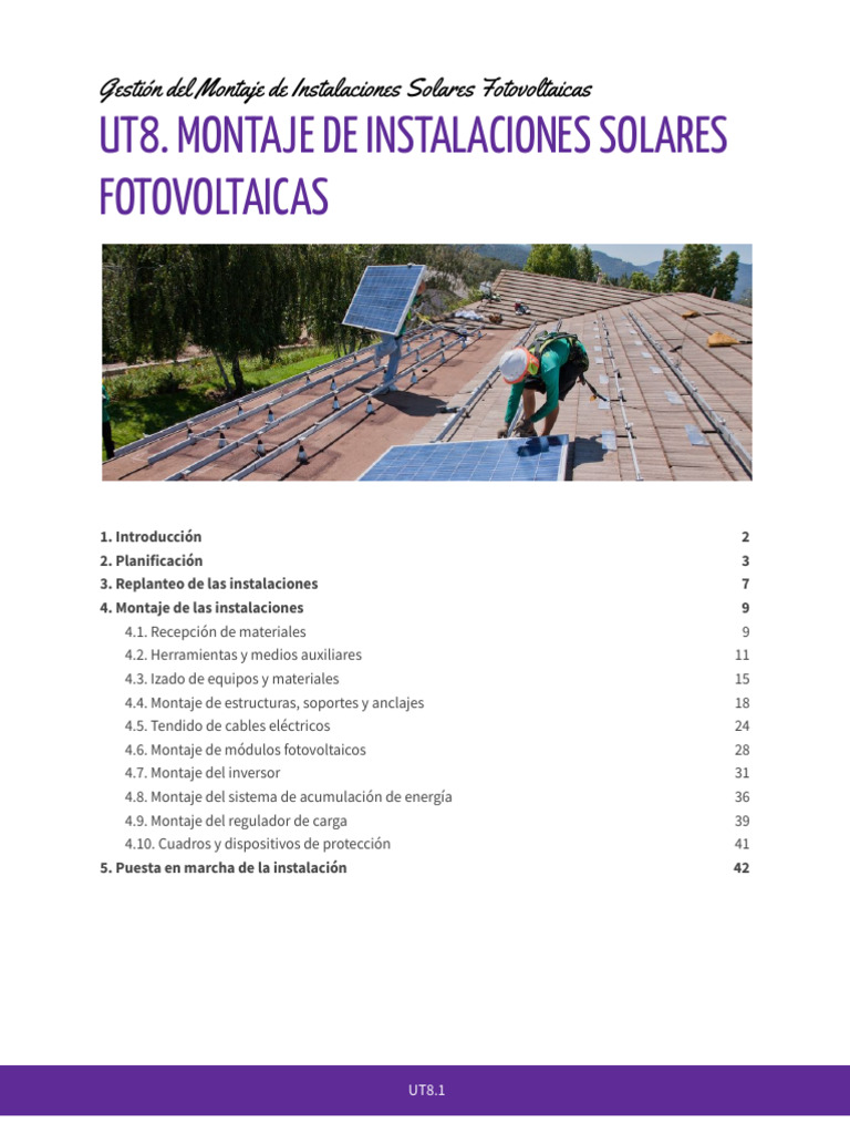 UT8 Montaje ISFV | PDF | Fotovoltaica | Panel solar