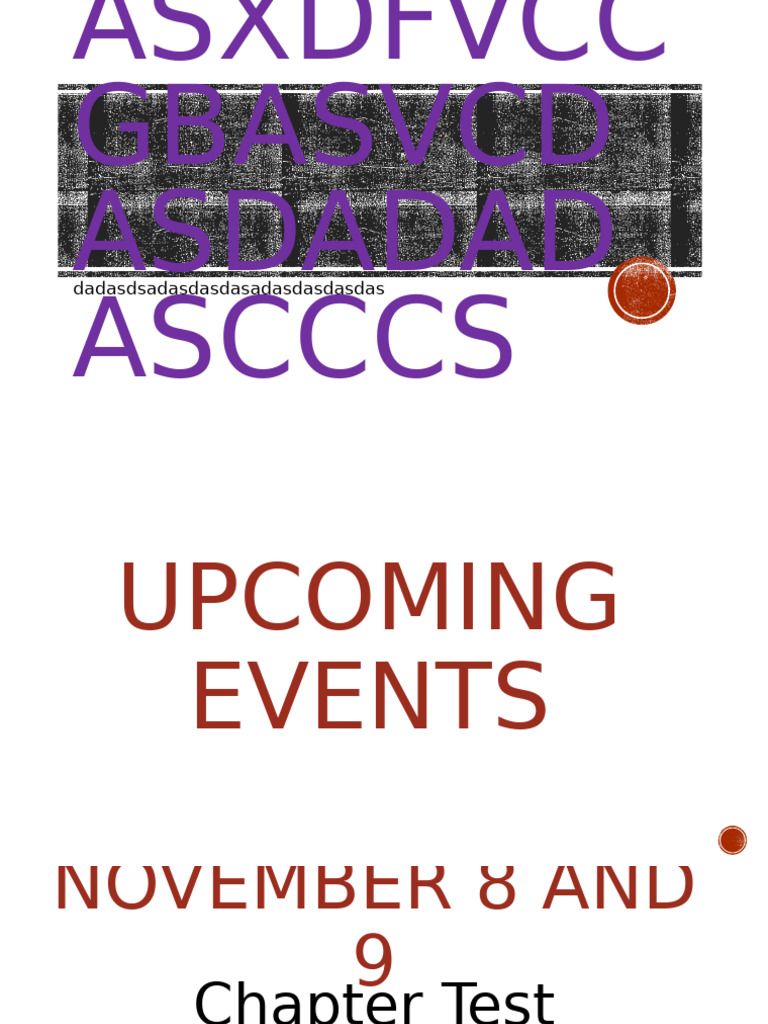 Upcoming Events Schedule for November-December | PDF