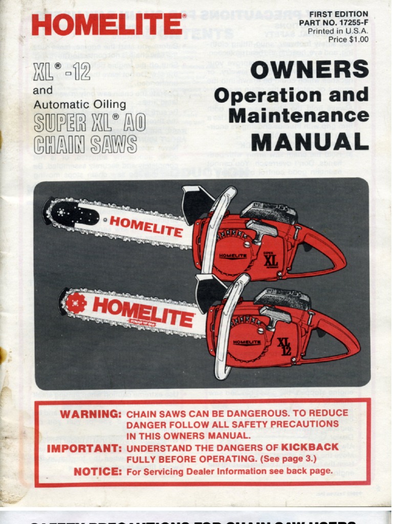 Homelite - Owners Manual XL-12 & SXLAO