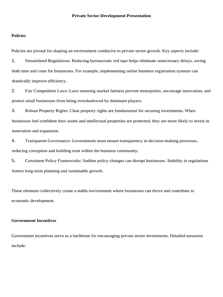Strategies for Private Sector Growth | PDF | Public–Private Partnership ...