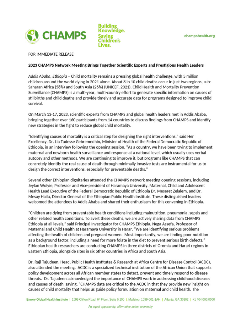 Global Health Leaders Tackle Child Mortality | PDF | Malnutrition ...