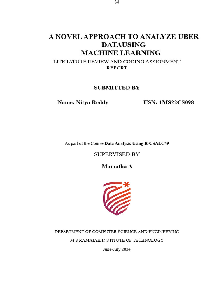 Uber Data Analysis Using Machine Learning | PDF | Analytics | Big Data