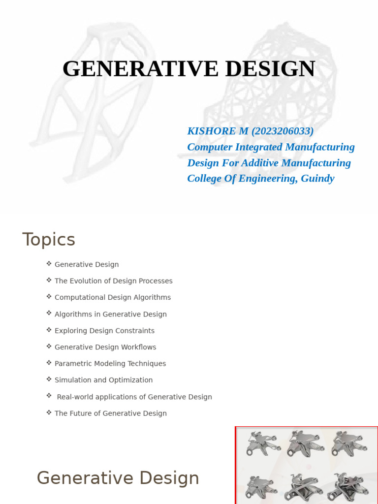 Overview of Generative Design Techniques | PDF | Simulation | Algorithms