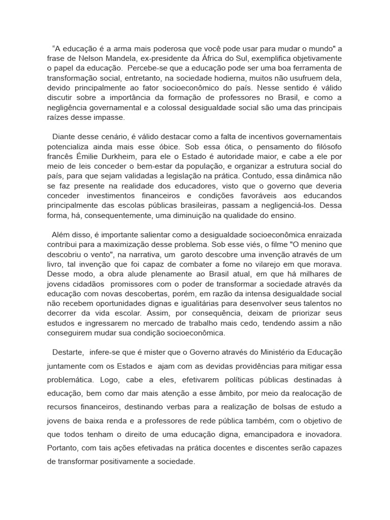 REDAÇÃO | PDF | Sociologia | Desigualdade social