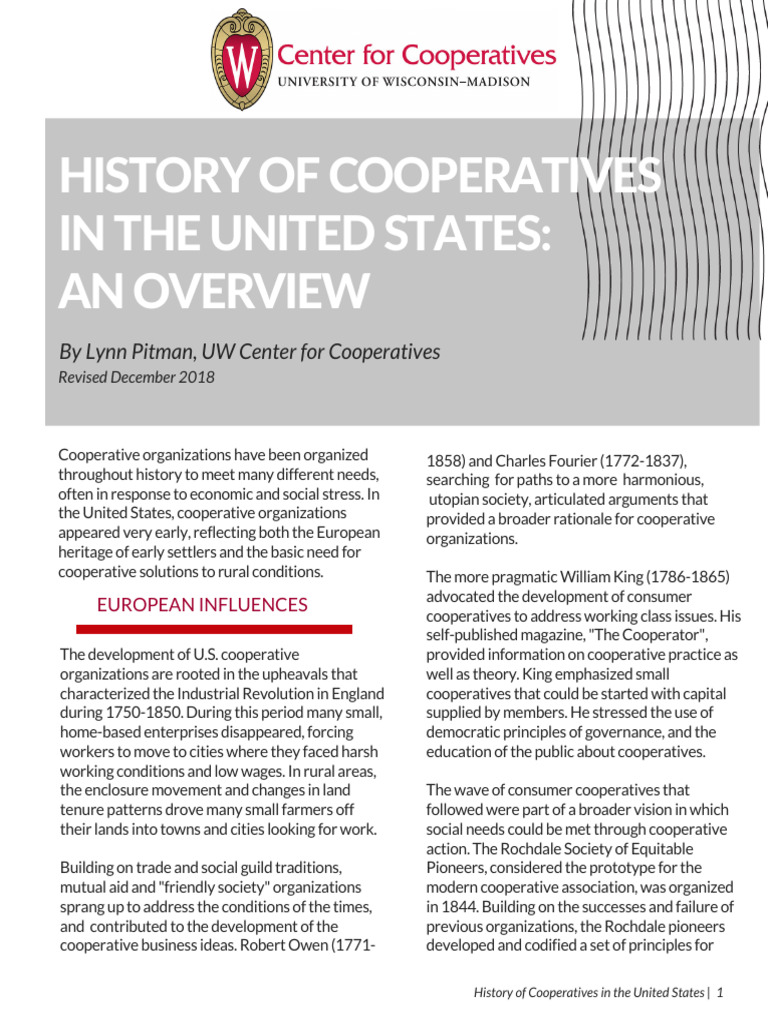 History of Cooperatives | PDF | Cooperative | Rural Electrification