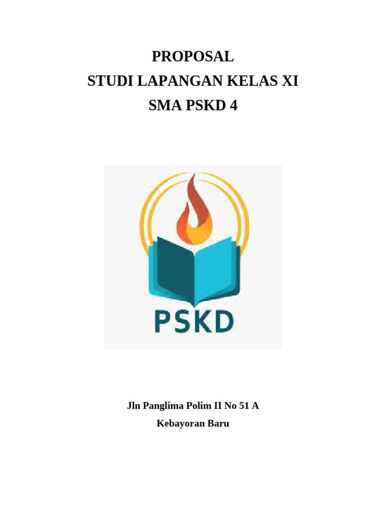 Proposal Studi Lapangan SMA PSKD 4 | PDF