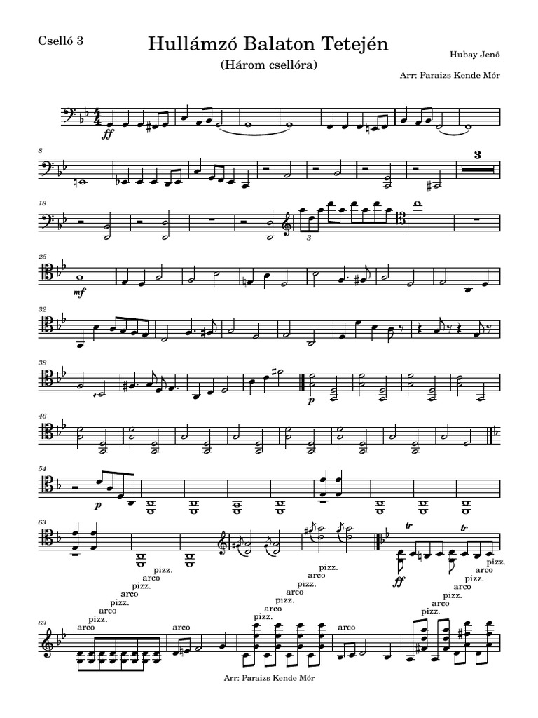 Cselló 3 for Three Cellos by Hubay | PDF