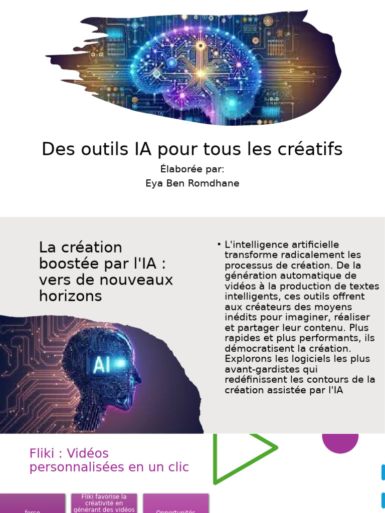 Outils IA révolutionnant la création | PDF | Intelligence artificielle ...