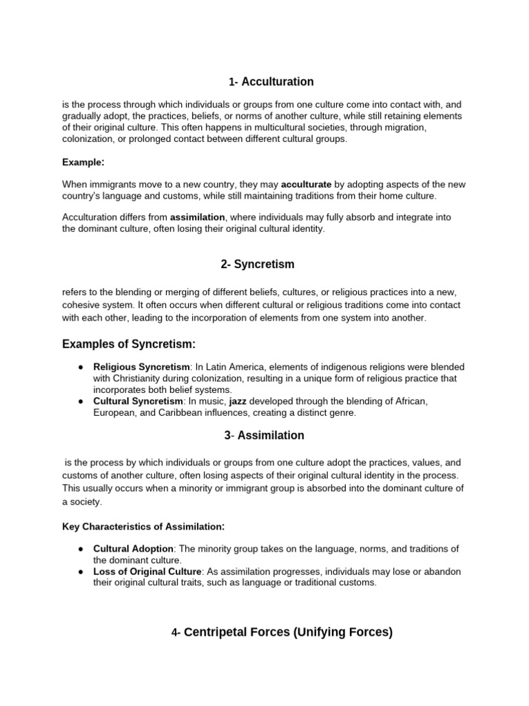 Unit 3 - Terminologies and Conceptions | PDF | Cultural Assimilation ...