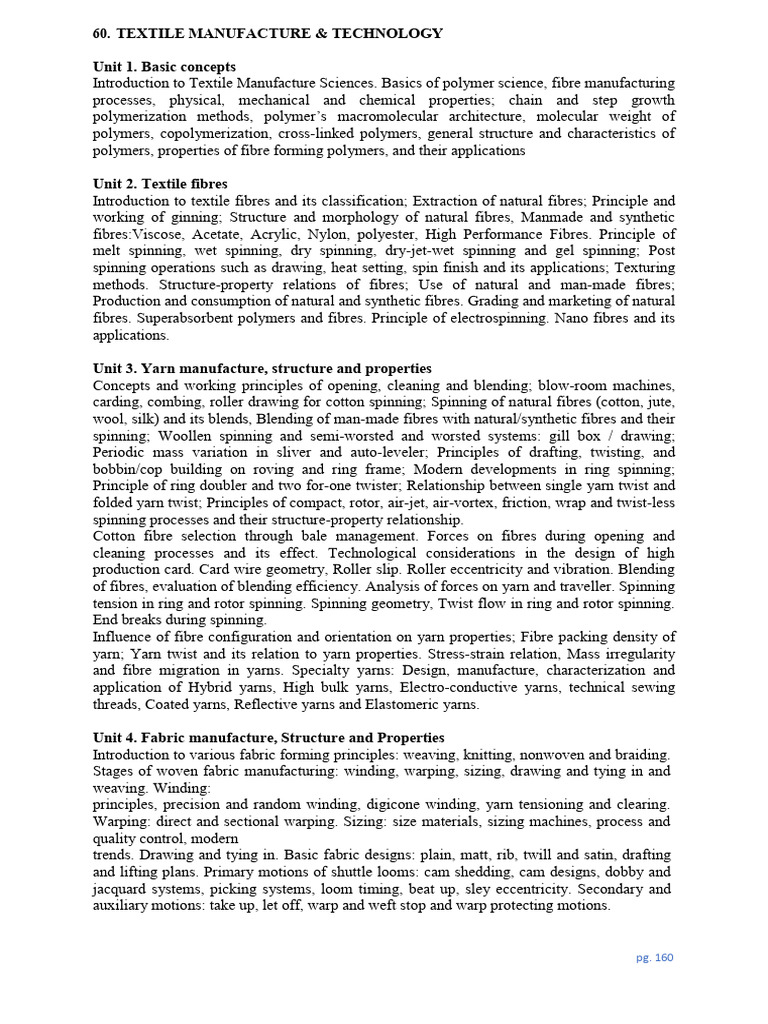 Textile Manufacture and Testing Overview | PDF | Spinning (Textiles ...