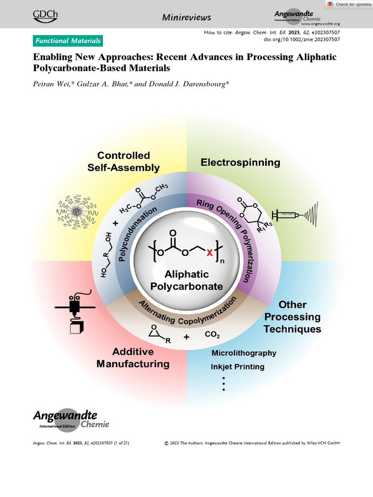 Advances in Aliphatic Polycarbonate Processing | PDF | Tissue ...