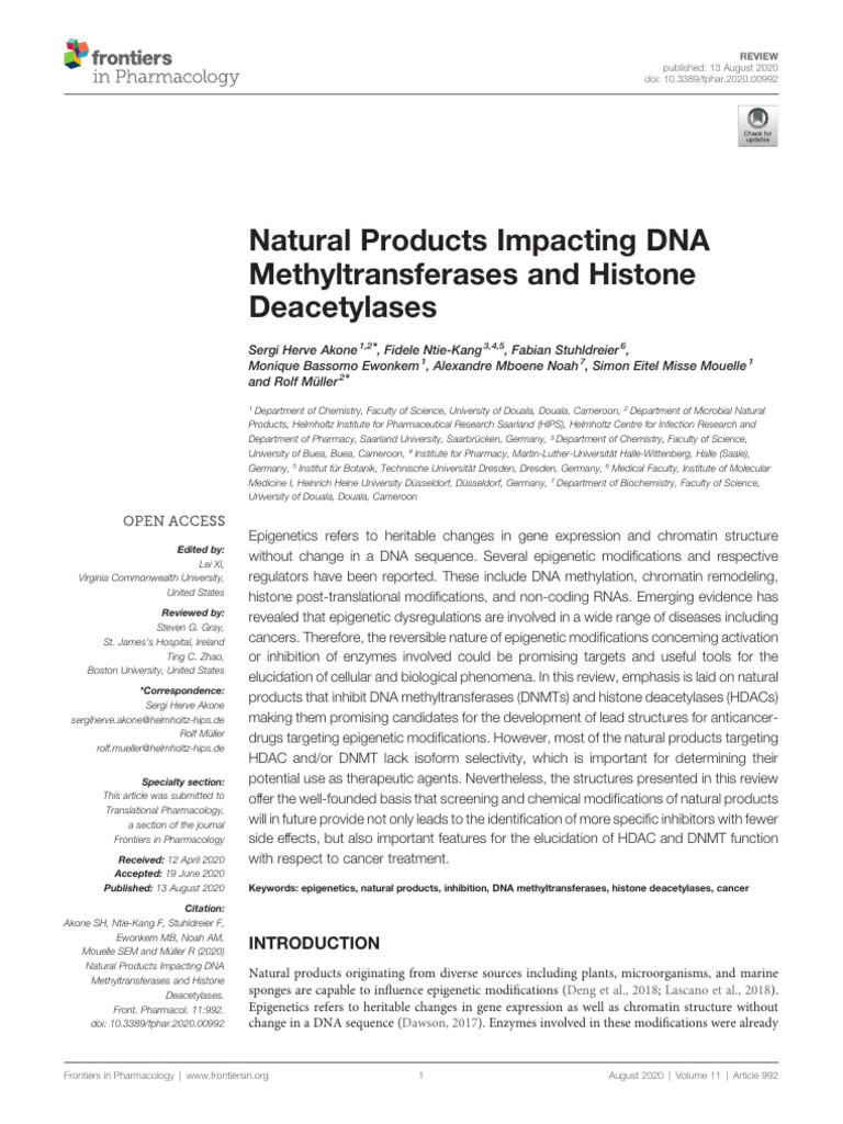 Natural Products in Epigenetic Cancer Therapy | PDF | Epigenetics ...