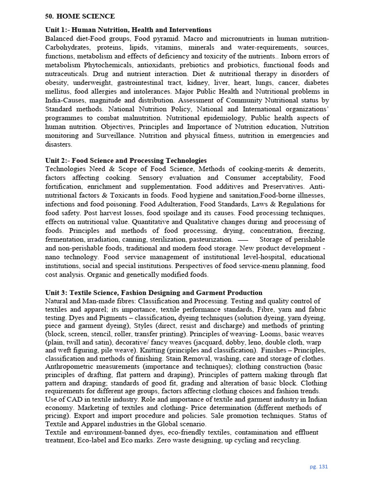 Home Science Pdf Textiles Nutrition