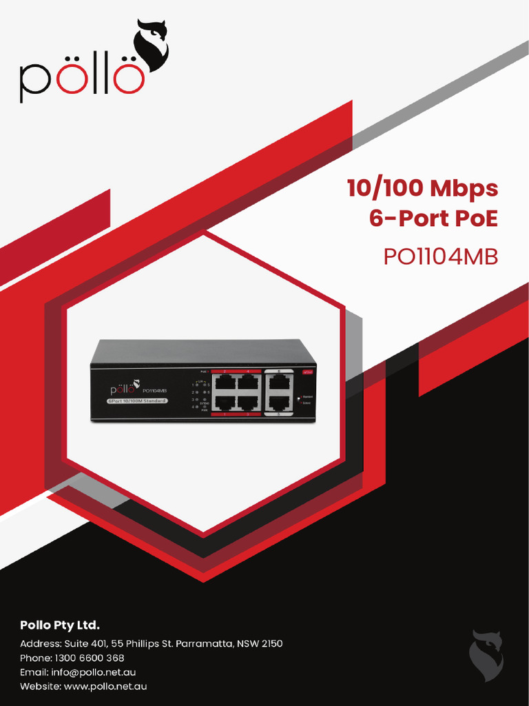 6-Port PoE Switch Specifications | PDF