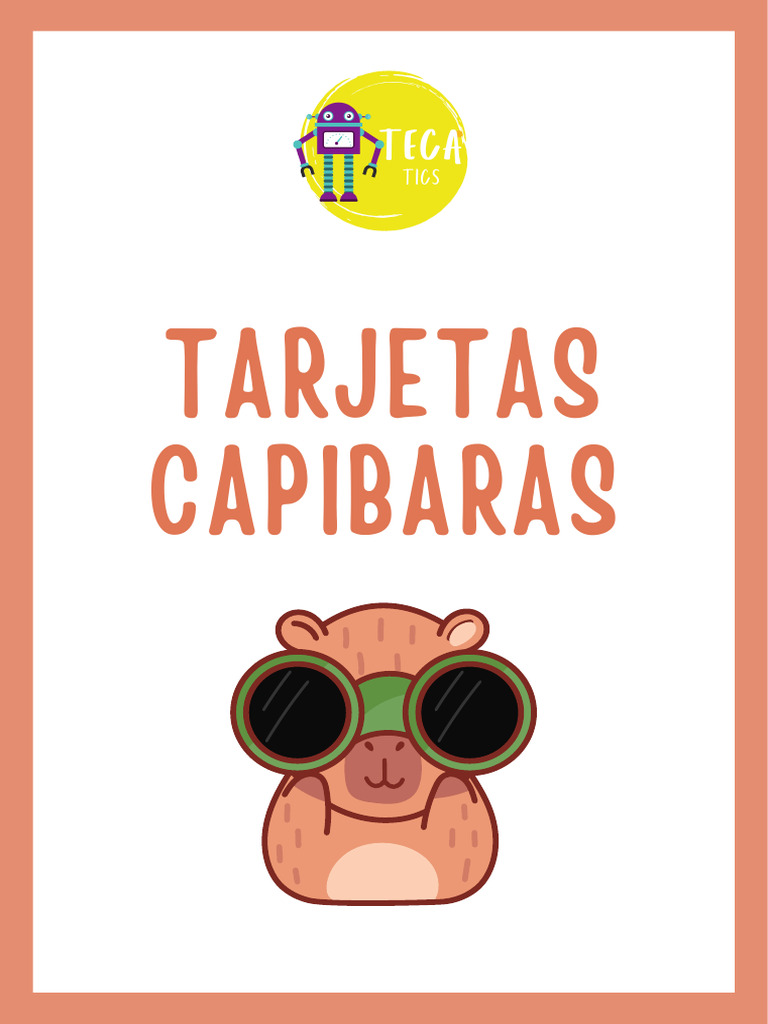 Tarjetas de Capibara para Imprimir | PDF