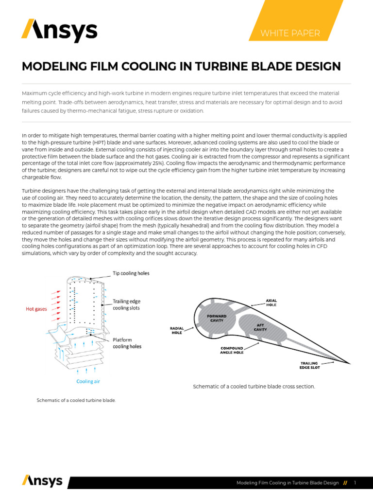 Turbine Blade Film Cooling Strategies | PDF | Mechanical Engineering ...