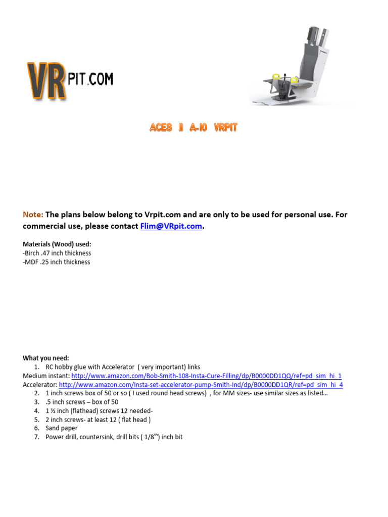 Aces II Seat Assembly Guide | PDF | Drill | Crafts