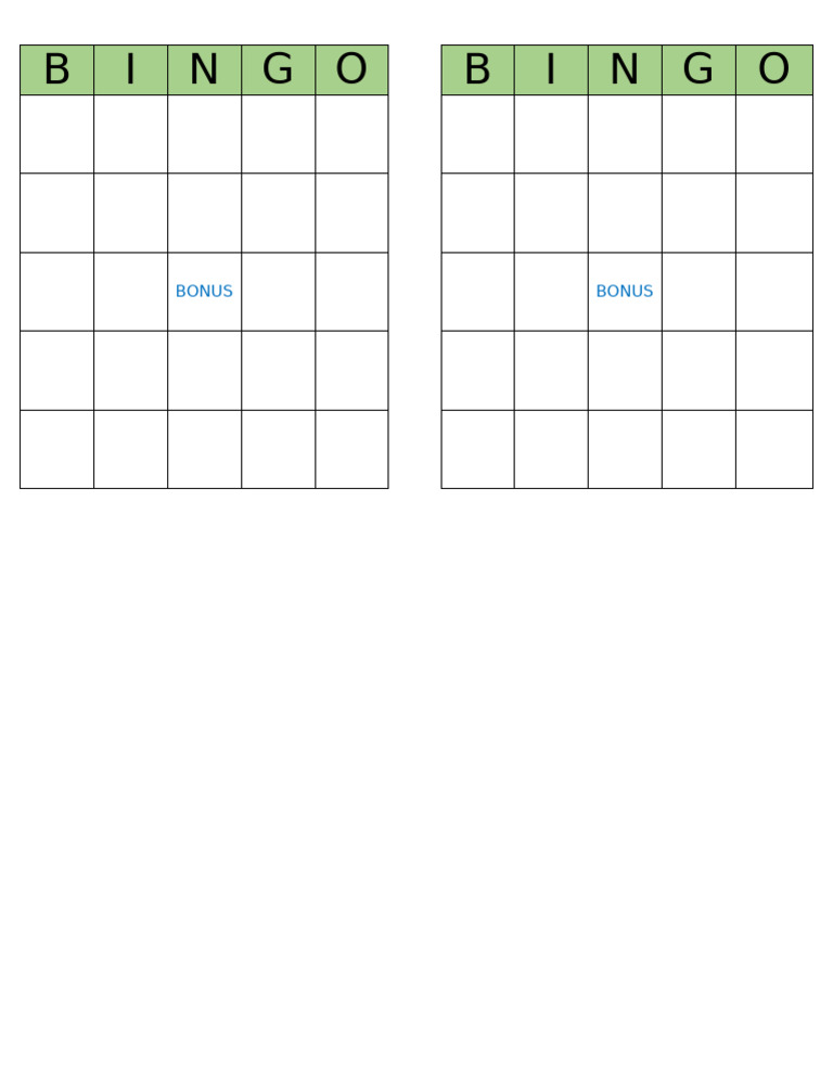 Bingo Card | PDF