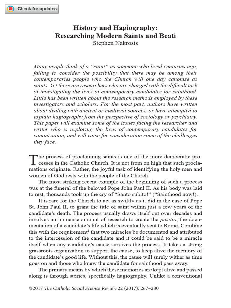 history and hagiography | PDF | Saint | Miracle