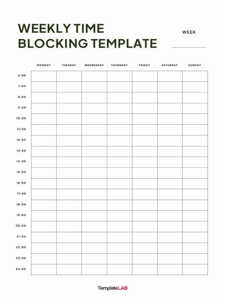 Weekly Time Blocking Template | PDF