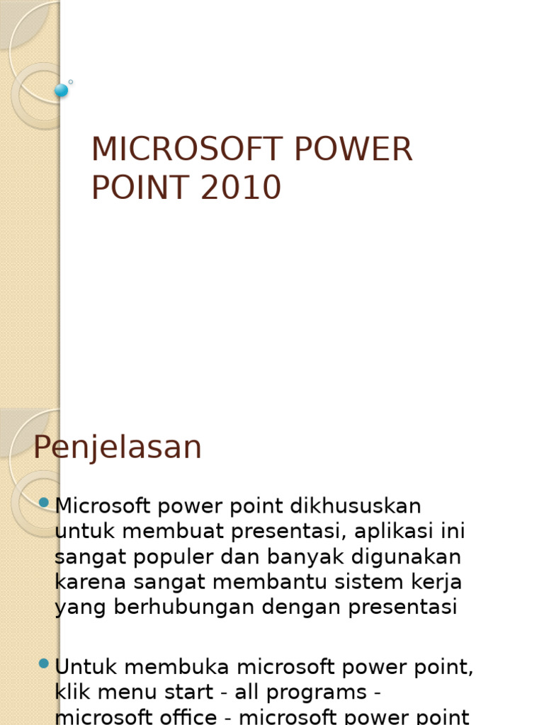 Microsoft Power Point 2010 | PDF