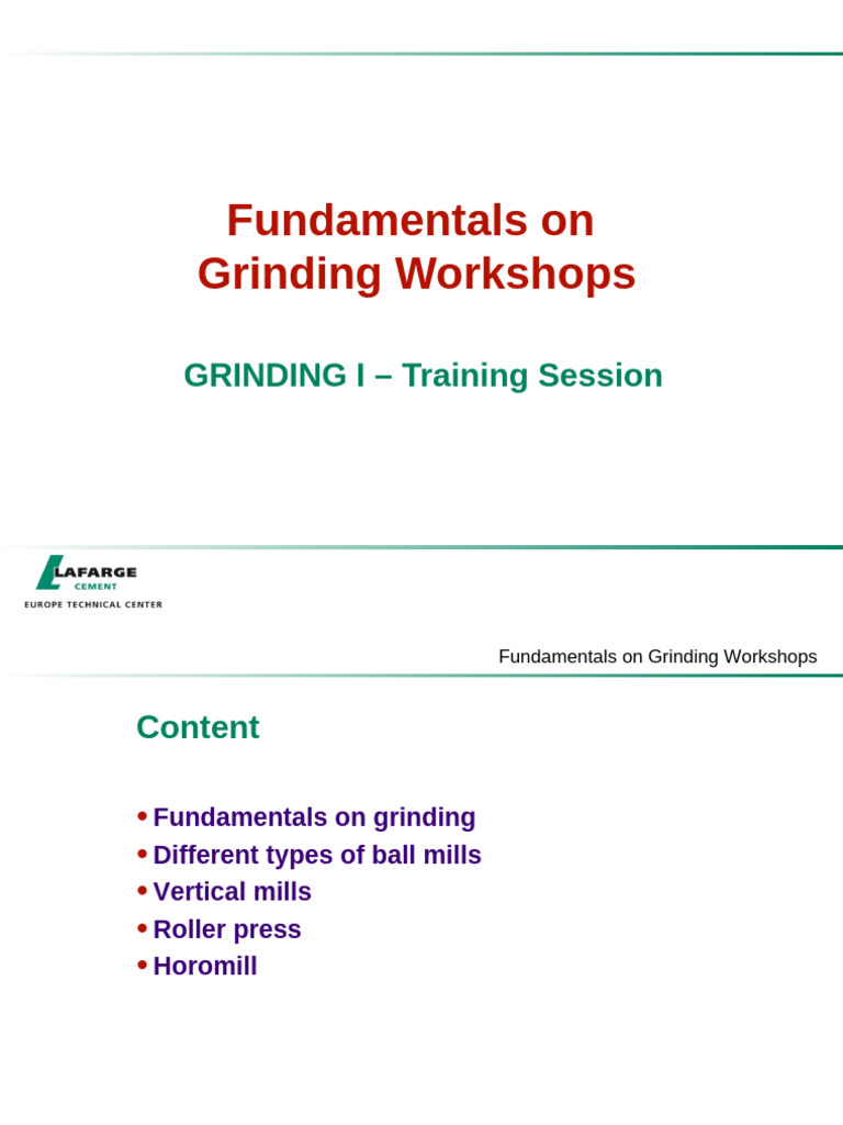 Fundamentals On Grinding Workshops: GRINDING I - Training Session | PDF ...
