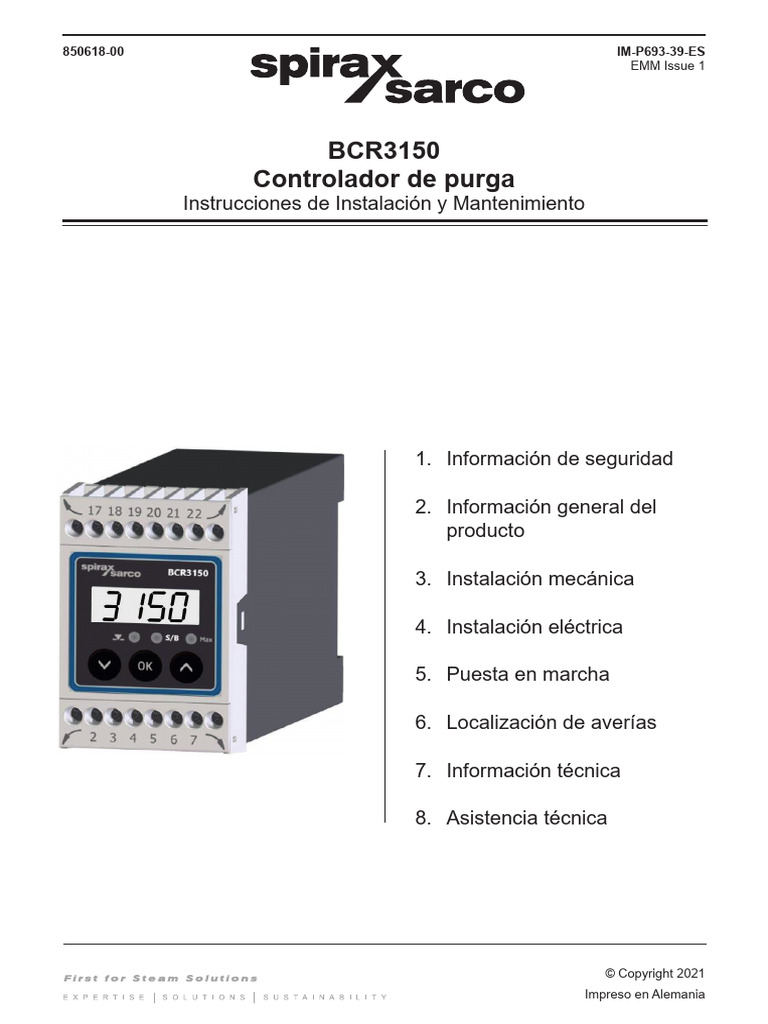 BCR3150 Im P693 39 Es | PDF | Cambiar | Sensor