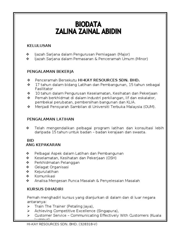 Zalina Zainal Abidin BM | PDF