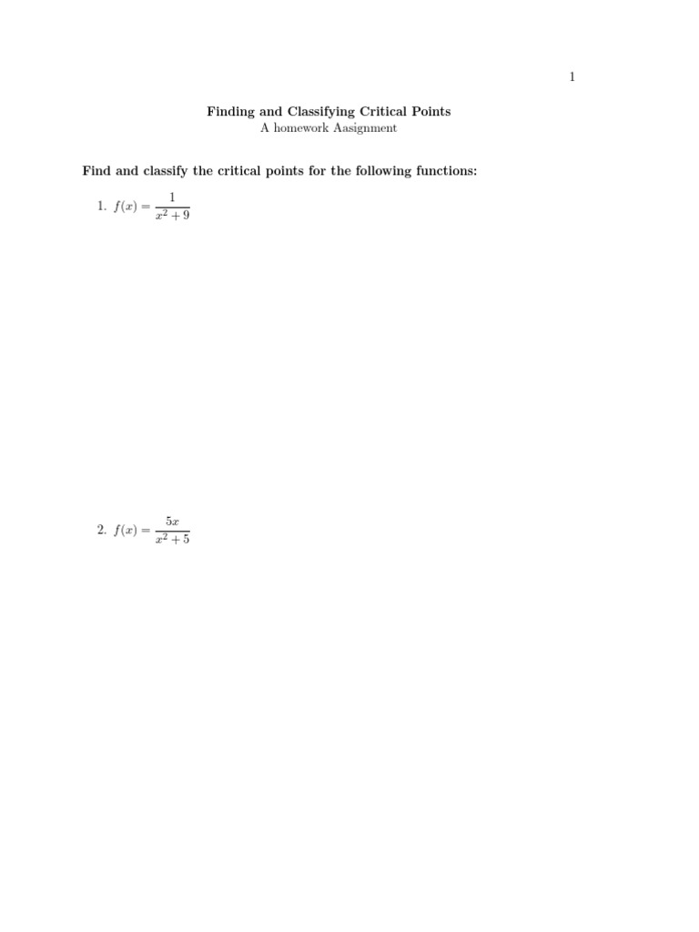 HW CriticalPoints | PDF