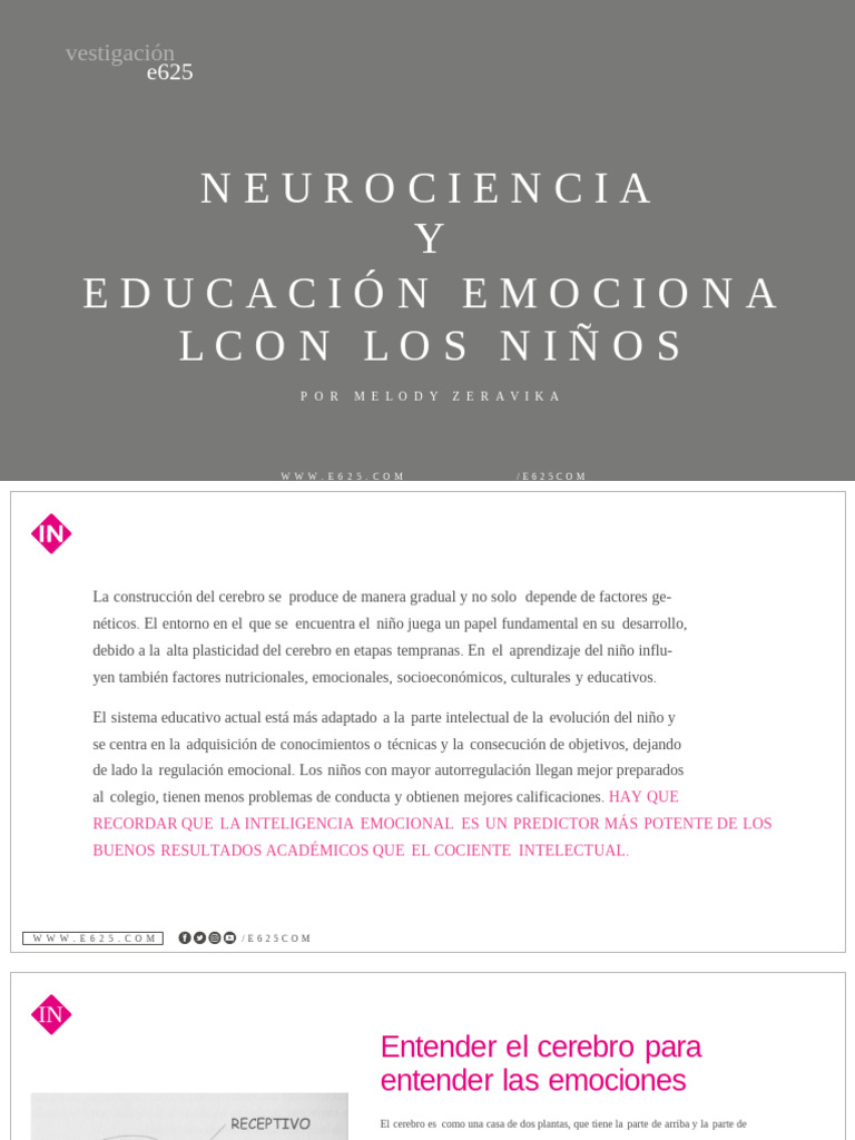 Neurociencia y Educación Emocional Infantil | PDF | Las emociones | Cerebro