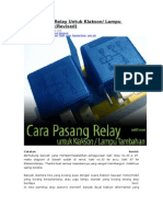 Cara Pasang Relay Untuk Klakson