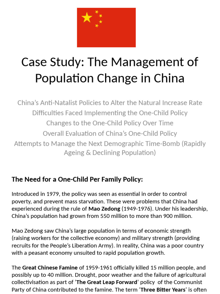 China's One-Child Policy: A Case Study | PDF | China | World Politics