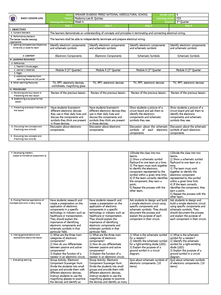 Dll css 8 q3 w6 pdf electrical network electronic component