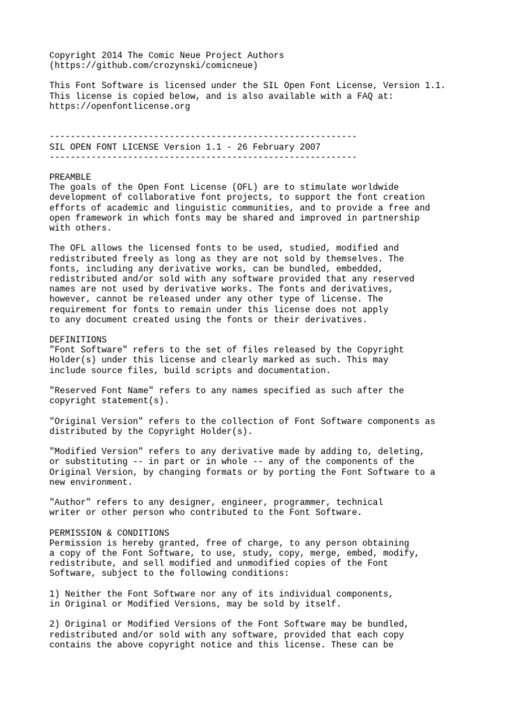 SIL Open Font License 1.1 Overview | PDF | Copyright | Software