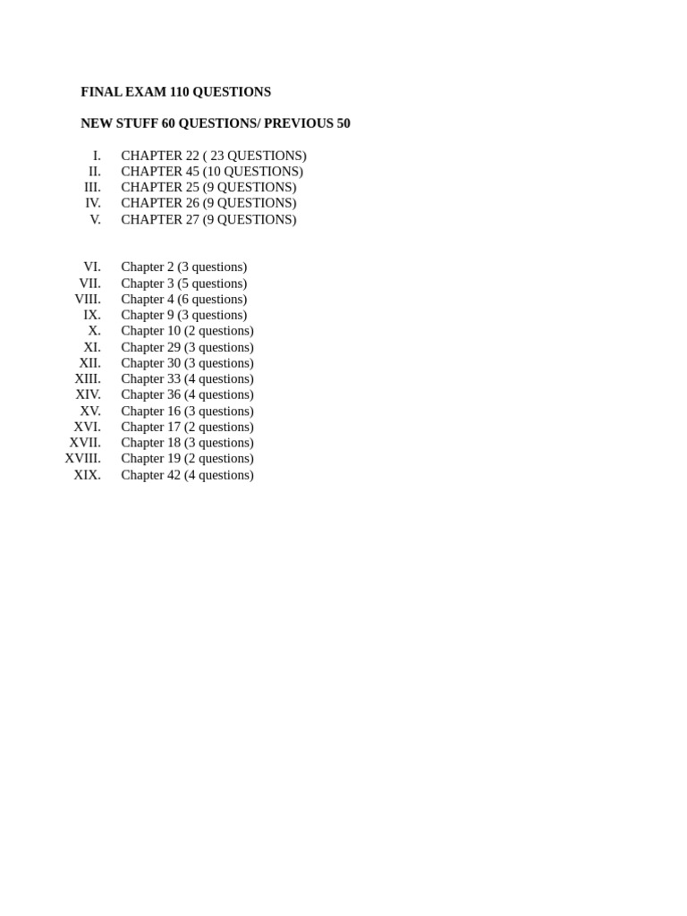 Final Exam 110 Questions | PDF