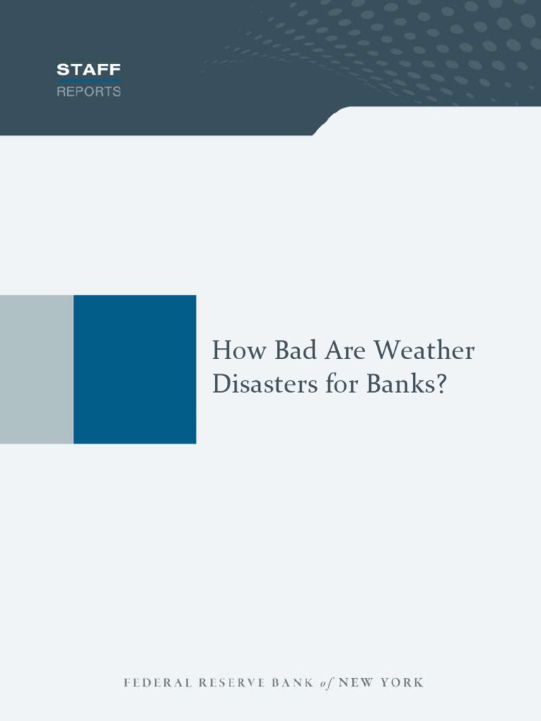 Blikle 2021 Disasters and Banks Fed Reserve Bank Report Sr990 | PDF ...