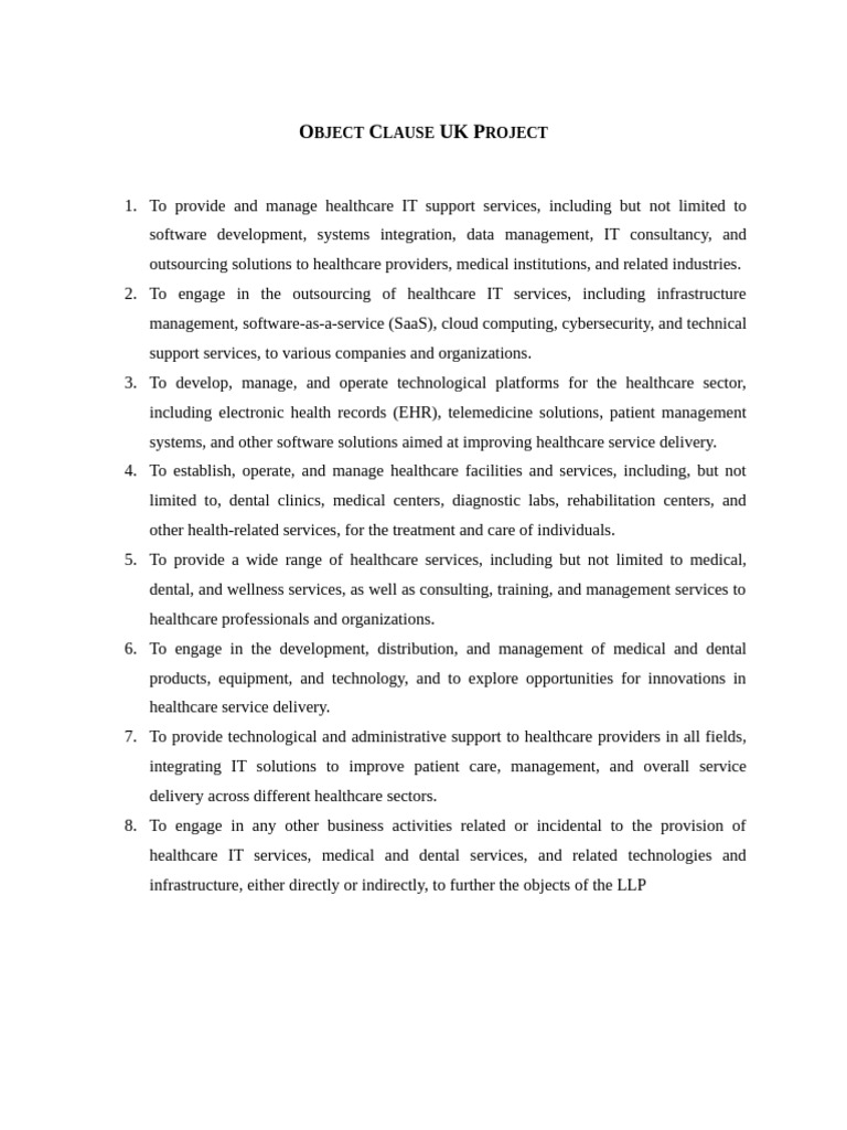 Object Clause UK Project | PDF